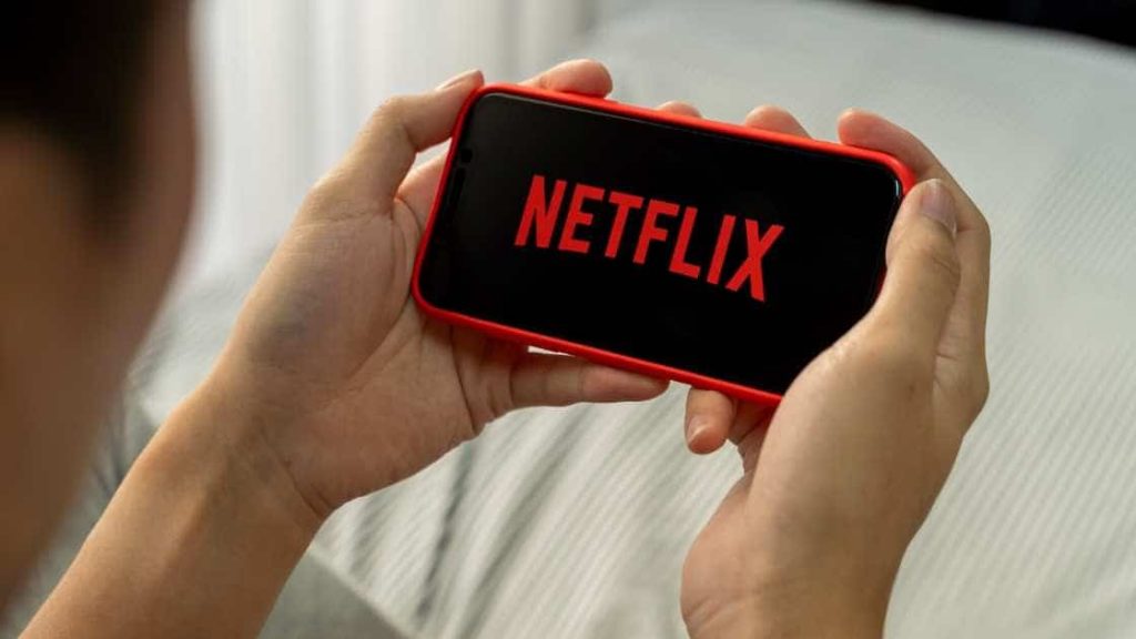 watching Netflix on a phone